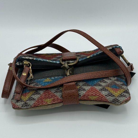 NWT Paige Up-Cycled Canvas and Durrie Crossbody M-6528 by Mona B - Picture 3 of 7